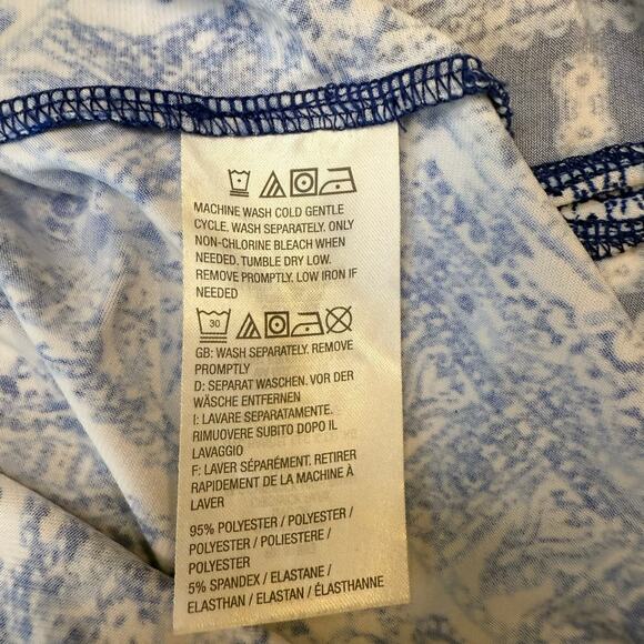 Susan Graver Artisan Large blue White paisley beaded sequin women knit Blouse - Picture 7 of 8